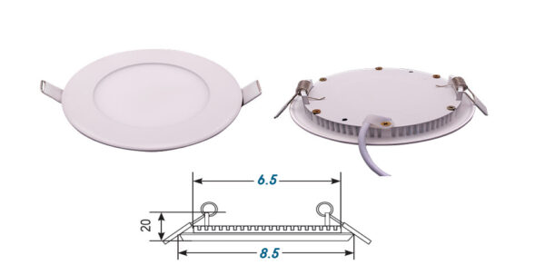 پنل LED توکار سرامیکی گرد ۳ وات سیلورلایت